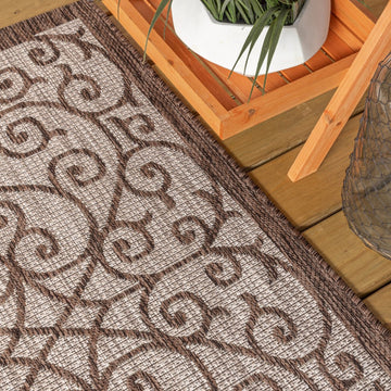 Madrid Vintage Filigree Textured Weave Indoor/outdoor Area Rug